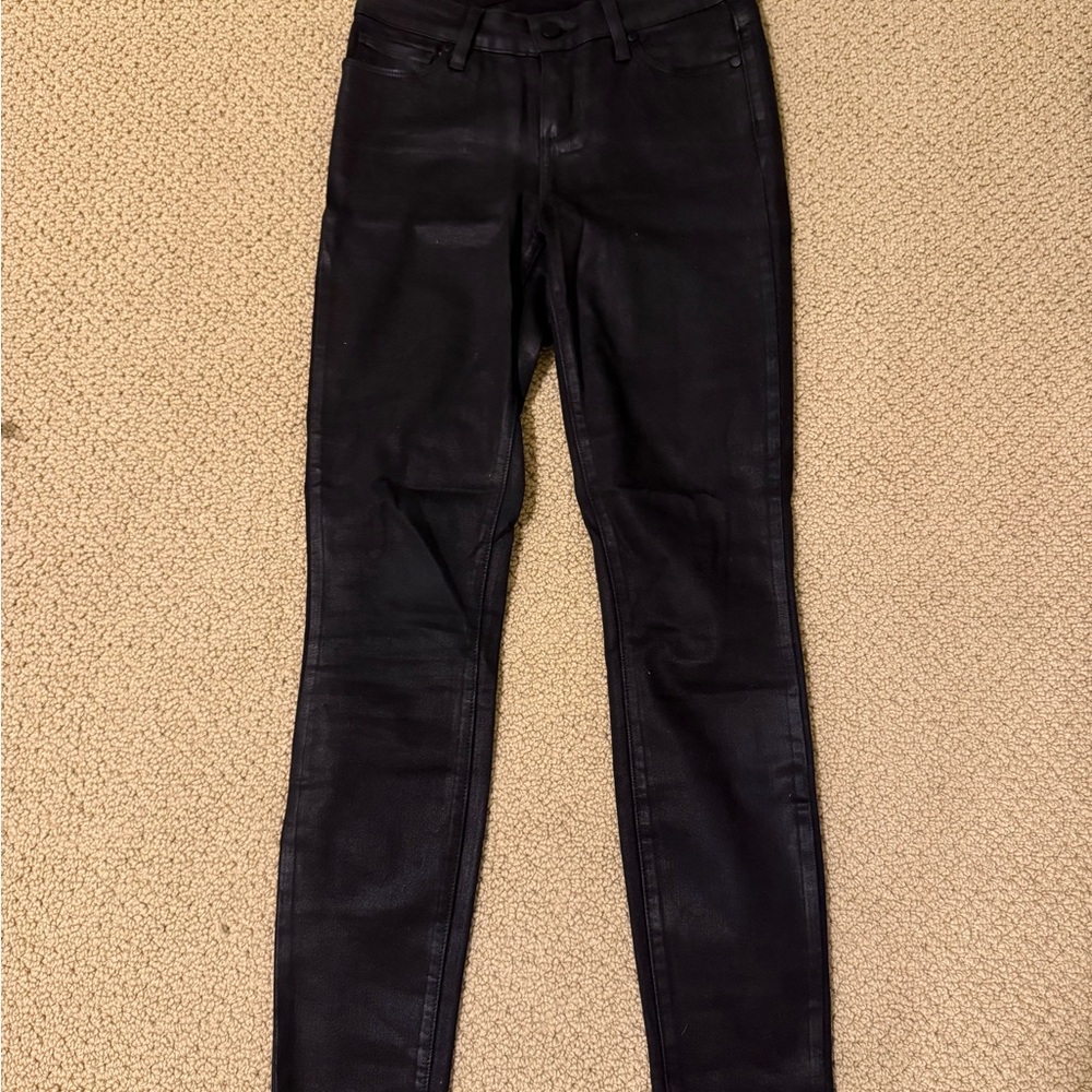 PAIGE Women's Skinny Jeans - Shiny Black